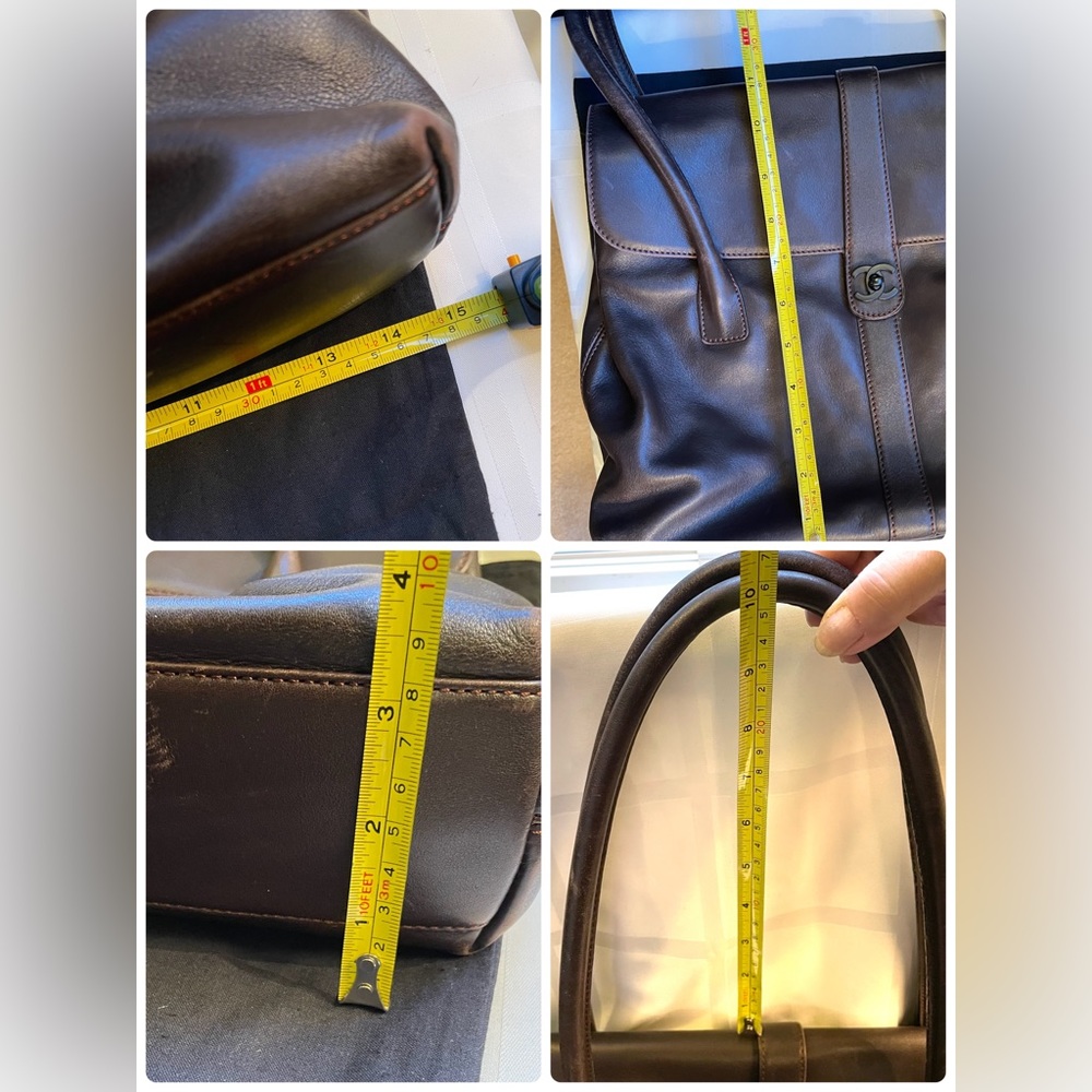 CHANEL CC Turnlock Leather in Charcoal Brown - Picture 14 of 16